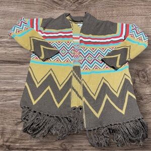 Southwestern Brown and Yellow Knit Cardigan